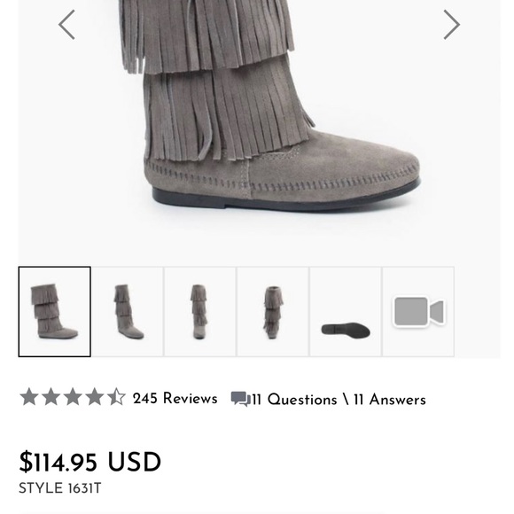 Minnetonka Hippie moccasin fringe boots size 5 - Picture 6 of 6